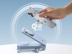 MagFlow Qi2 25W 售价 139.99 欧元。图：展示该移动电源折叠式无线充电支架的效果图。(图片来源：Ugreen）