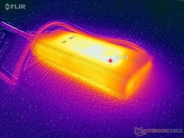 运行高负荷时,交流适配器的温度可达 53 C 以上
