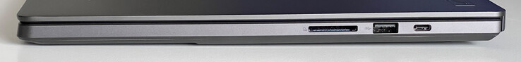 右侧SD 读卡器（UHS-II）、USB-A 3.2 Gen 2 (10 GBit/s)、USB-C 3.2 Gen 2 (10 GBit/s、DisplayPort、Power Delivery)