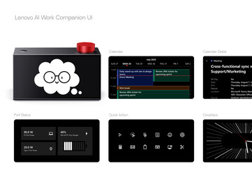 联想 AI 工作概念将显示端口状态、日历和日程安排。