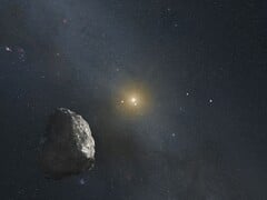 一幅展示小行星和恒星的插图。