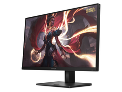 HP Omen 25（如图）的支架可进行四向调节，具有高度、倾斜、旋转和转动功能。(图片来源：惠普）