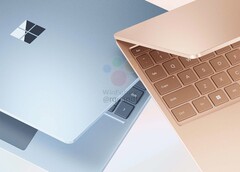 Surface Laptop Go 3 的四种首发颜色中的两种。(图片来源：@rquandt &amp;amp; WinFuture）