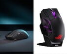 ROG Gladius IV Ace(左)和 ROG Spatha X 65K(右)游戏鼠标。