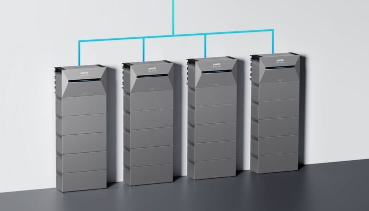 计划最多可有四个 Solarbank 3 Pro 集群运行。(图片来源：Anker Solix）