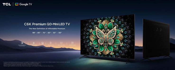TCL C6K、C61K 或 C69K QD-MiniLED 电视（图片来源：TCL）