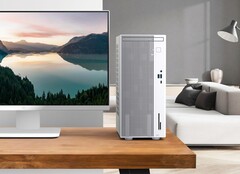 华硕 V500 迷你立式电脑采用笔记本处理器。(图片来源：华硕）