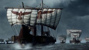 一张展示《Ryse:罗马之子》中船只的图片。