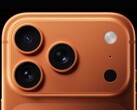 iPhone 17 Pro 相机模块特写，显示新的闪光灯位置。(图片来源：Apple)