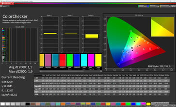 色彩精度（标准配色方案、标准色温、目标色彩空间 sRGB）
