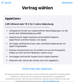iPad mini AppleCare+ 信息