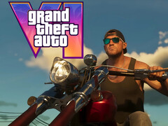 GTA 6》横幅上显示骑摩托车的杰森（图片来源：截图，Rockstar Games YouTube，有编辑）
