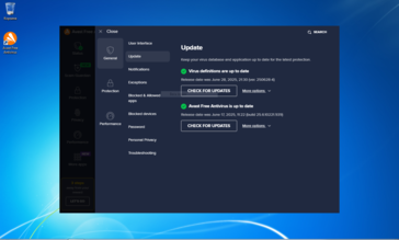 Avast 也是如此。应用程序版本窗口截图。(图片来源：Sergey Tarasov / Notebookcheck）