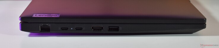 左侧RJ45 以太网、2 个 Thunderbolt 4、HDMI、USB-A 3.2 Gen 1