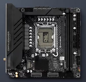 底部配备 x8+x8 PCIe 5.0 MCIO 连接器的 Mini-ITX 主板