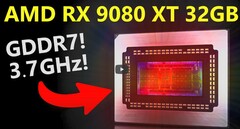 RX 9080 XT ES 猜测（图片来源：@MooresLawIsDead YouTube）