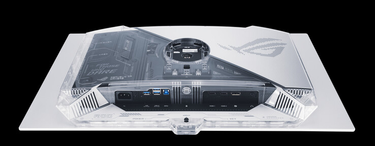 华硕 ROG Swift OLED PG27AQWP-W 错过了 USB Type-C 连接。(图片来源:华硕)