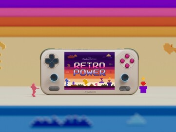 Ayaneo Pocket S Mini 复古动力版采用了与 Ayaneo Pocket Air Mini 相似的配色方案。(图片来源：Ayaneo） 