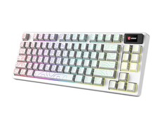微星 Forge GK600 TKL 无线拓扑白色版。(图片来源：微星）