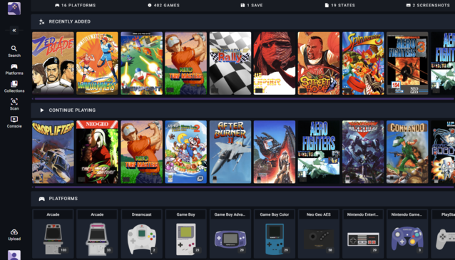 ROMM 允许你管理整个 ROM 收藏,不过只有 PS1 以下的游戏可以在浏览器中播放(图片来源:Notebookcheck)