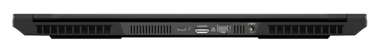背面。雷电4（USB-C；Power Delivery 1.4，G-Sync），HDMI 2.1，千兆位以太网（2.5千兆位），电源