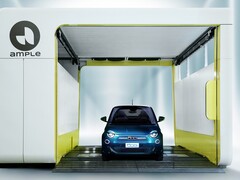 菲亚特 500e 将成为 Stellantis 试验 Ample 电动汽车电池交换解决方案的第一辆汽车。(图片来源：Stellantis）