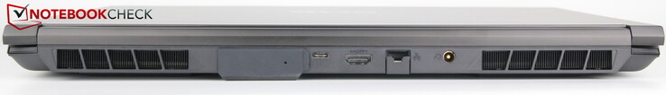 后部。水口、USB-C 4.0与Thunderbolt 4、HDMI、LAN、电源