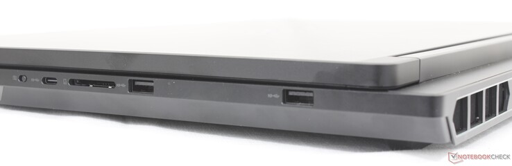 右侧USB-C (10 Gbps)、SD 读卡器、2 个 USB-A (10 Gbps)