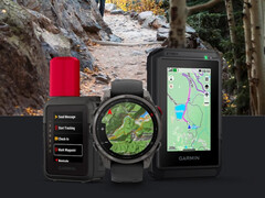 inReach Mini 3 旁边的 Fenix 8 Pro 和 eTrex Touch。(图片来源：via u/LargeIntestine）