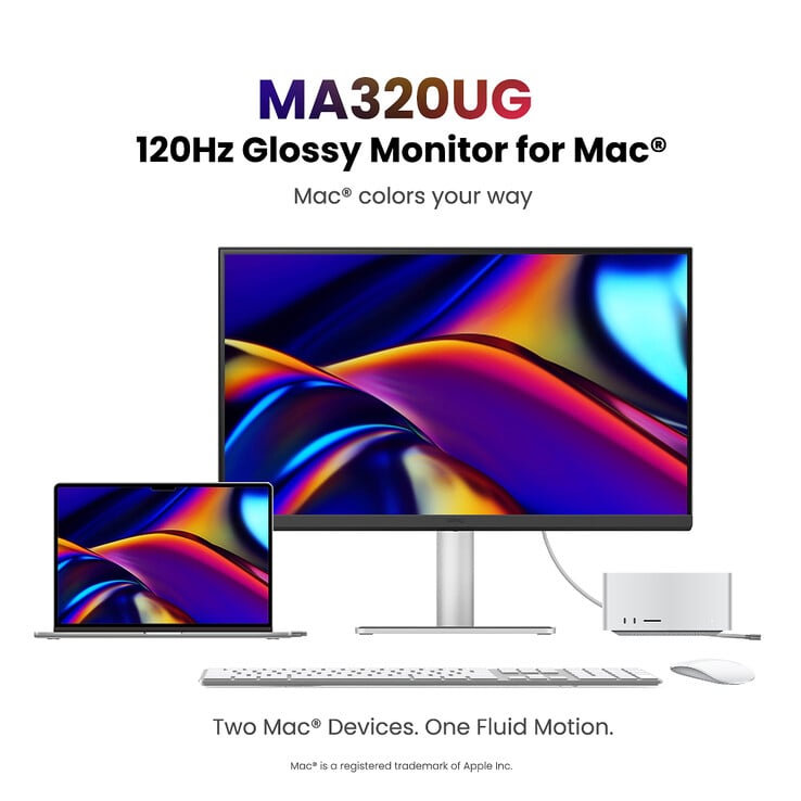 明基 MA320UG 显示器配备两个 Thunderbolt 4 端口