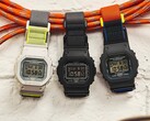 卡西欧为其经典方形 G-Shock 添加磁扣。图为（左起）G-Shock DW-5600MNC-7A8、DW-5600MNC-1、DW-5600MNC-8A2