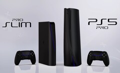 著名设计师Concept Creator想出了这些黑色PS5 Pro Slim和PS5 Pro的设计。(图片来源：Concept Creator)