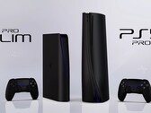 著名设计师Concept Creator想出了这些黑色PS5 Pro Slim和PS5 Pro的设计。(图片来源：Concept Creator)