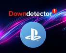 Down Detector 徽标下方显示 PlayStation 网络标志