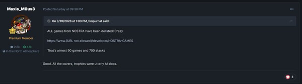 关于移除 PS Store 铲运软件的帖子@PSNProfiles
