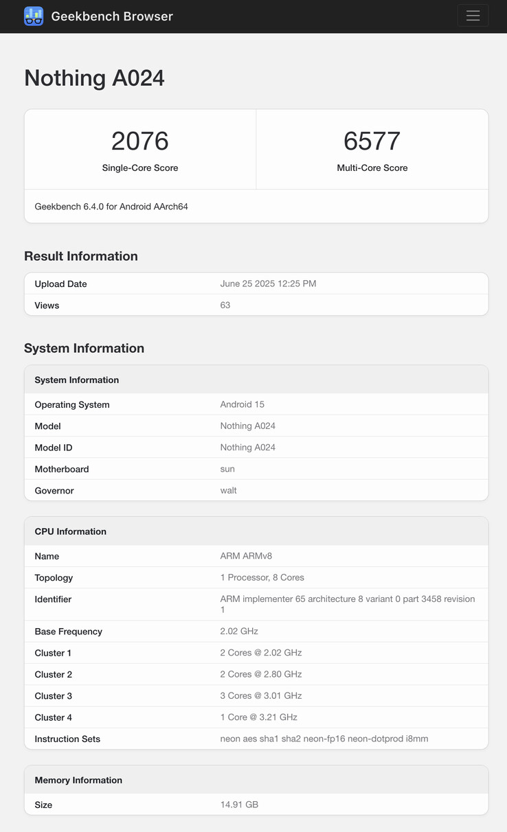 (图片来源：Geekbench）