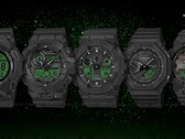 卡西欧 G-Shock 黑色和电光绿手表