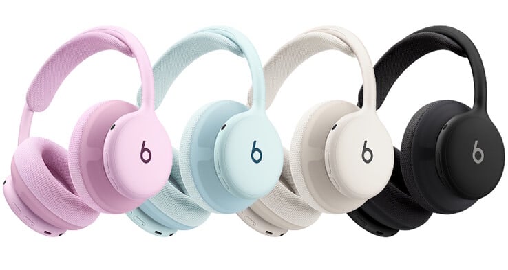 Beats 360 旗舰款杜比全景声耳机有粉色、天蓝色、云白色和黑色可供选择。