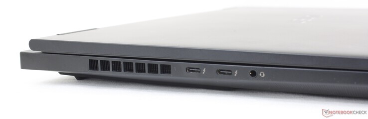 左边：USB-C 3.2 Gen. 2 + Thunderbolt 4 w/ Power Delivery + DisplayPort 1.4, 3.5 mm耳机