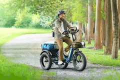 Puckipuppy Rottweiler 电动三轮车配备全悬挂系统(图片来源:Puckipuppy)