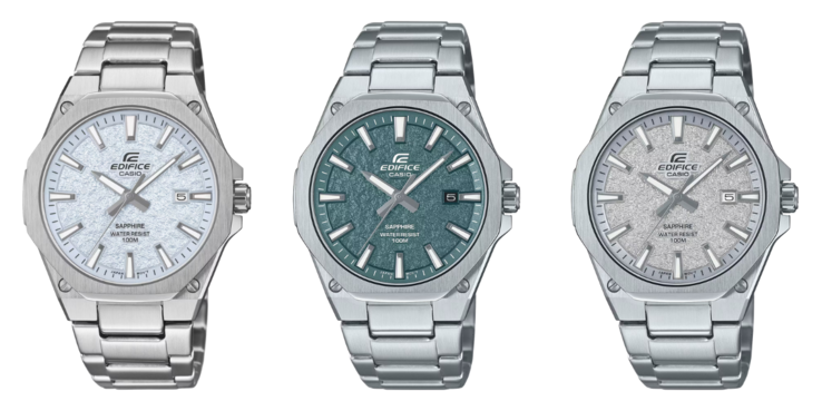 从左至右：卡西欧 EFR-S108DE-2AV、EFR-S108DE-3AV 和 EFR-S108DE-8AV 手表。(图片来源：卡西欧）