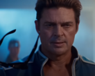 卡尔-厄本（Karl Urban）饰演的约翰尼-凯奇（Johnny Cage）在《真人快打 2》（Mortal Kombat 2）官方预告片中（图片来源：华纳兄弟公司