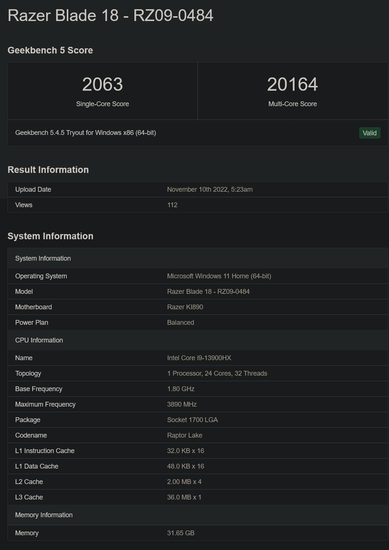 (图片来源：Geekbench)