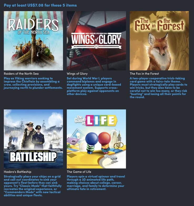 支付最低 5.08 美元，即可在 "Top Tag Teams" Humble Bundle 中获得这五款游戏。(图片来源：Humble Bundle）