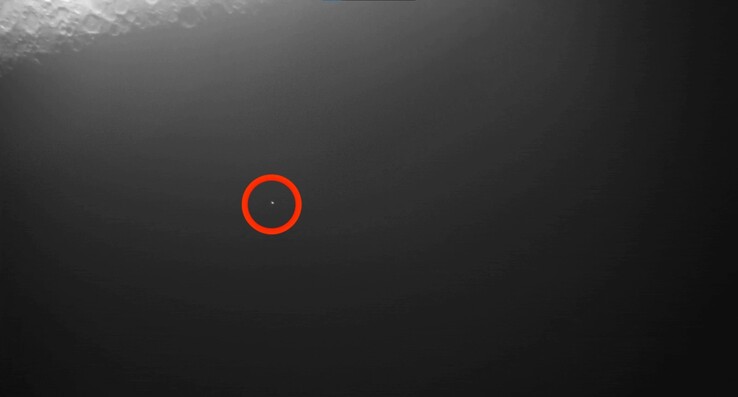 显示撞击月球的截图。(图片来源：阿玛天文台）