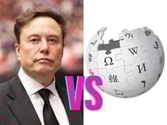 埃隆-马斯克与维基百科的艺术表现。(图片来源：维基百科，已编辑）