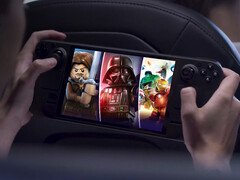 乐高世界大碰撞游戏系列即将到期。图为带有捆绑包封面图片的 Steam Deck。(图片来源:Valve 和 Humble Bundle - 已编辑)