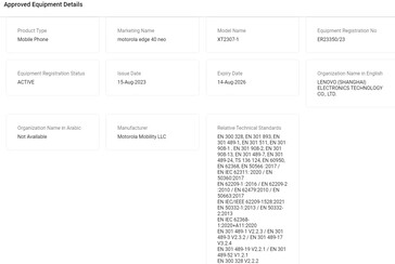 ...并加入了 TDRA 数据库中的 Edge 40 Neo。(来源：FCC、TDRA via MySmartPrice）