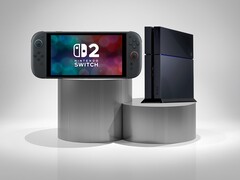 Switch 2 和 PS4 游戏机并排展示(图片来源:任天堂美国公司、索尼 PlayStation)