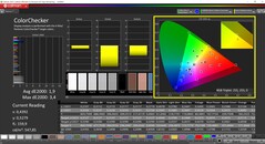 CalMAN ColorChecker（配置文件：本地，目标色彩空间P3）。